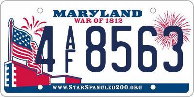 MD license plate 4AF8563