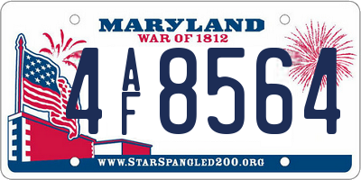 MD license plate 4AF8564