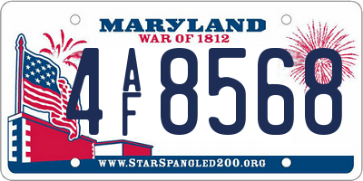 MD license plate 4AF8568