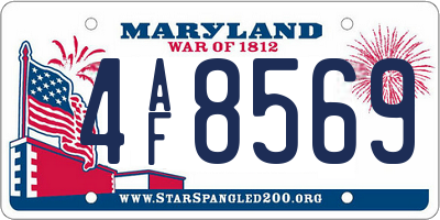 MD license plate 4AF8569