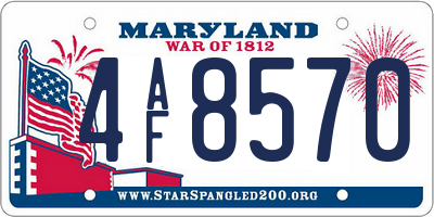 MD license plate 4AF8570