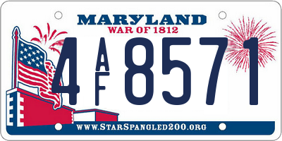 MD license plate 4AF8571
