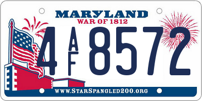 MD license plate 4AF8572