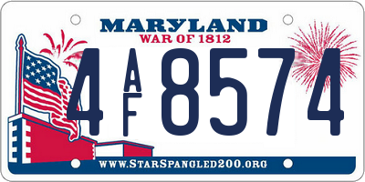 MD license plate 4AF8574