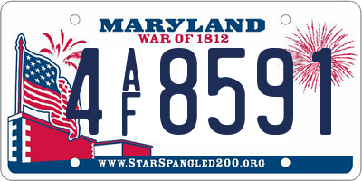 MD license plate 4AF8591