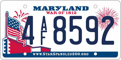 MD license plate 4AF8592