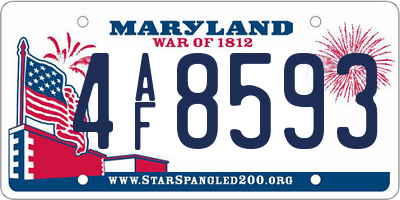 MD license plate 4AF8593