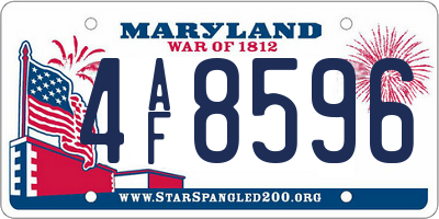 MD license plate 4AF8596