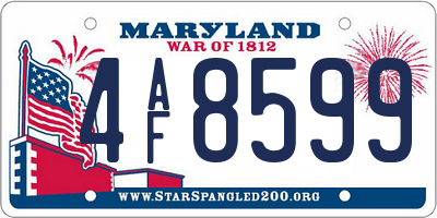 MD license plate 4AF8599