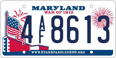 MD license plate 4AF8613