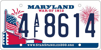 MD license plate 4AF8614
