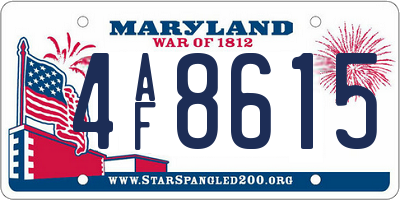MD license plate 4AF8615