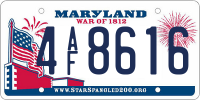 MD license plate 4AF8616