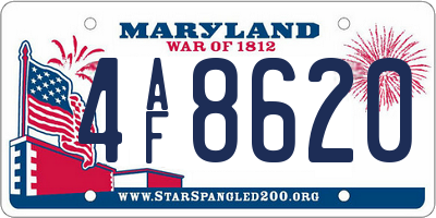 MD license plate 4AF8620