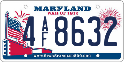 MD license plate 4AF8632