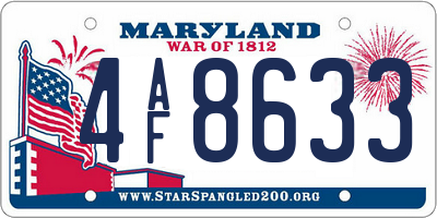 MD license plate 4AF8633