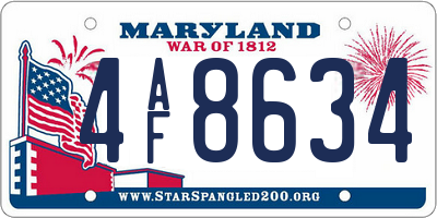 MD license plate 4AF8634