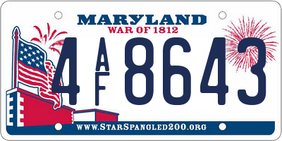 MD license plate 4AF8643