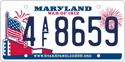 MD license plate 4AF8659