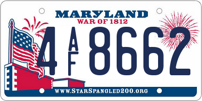 MD license plate 4AF8662