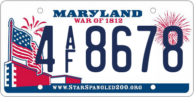 MD license plate 4AF8678