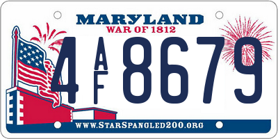MD license plate 4AF8679