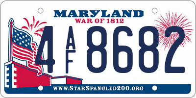 MD license plate 4AF8682