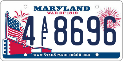 MD license plate 4AF8696