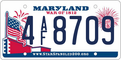 MD license plate 4AF8709