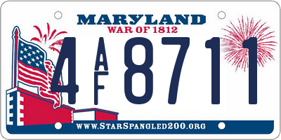 MD license plate 4AF8711