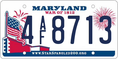 MD license plate 4AF8713