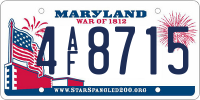 MD license plate 4AF8715
