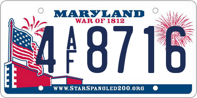 MD license plate 4AF8716