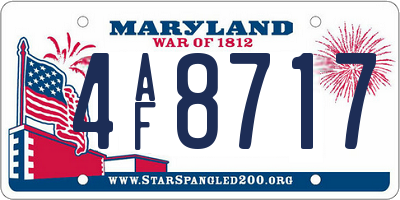 MD license plate 4AF8717