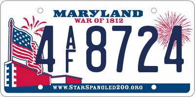 MD license plate 4AF8724