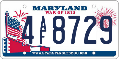 MD license plate 4AF8729