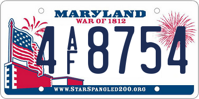 MD license plate 4AF8754