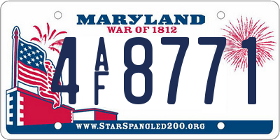 MD license plate 4AF8771