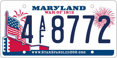 MD license plate 4AF8772