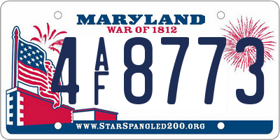 MD license plate 4AF8773