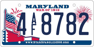 MD license plate 4AF8782