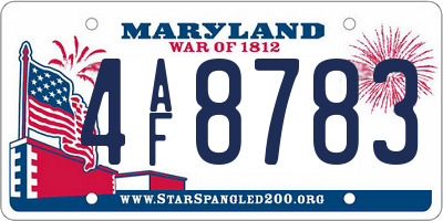 MD license plate 4AF8783