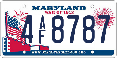 MD license plate 4AF8787