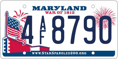 MD license plate 4AF8790
