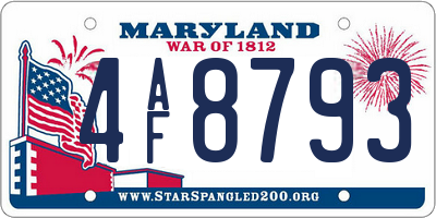 MD license plate 4AF8793
