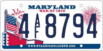 MD license plate 4AF8794