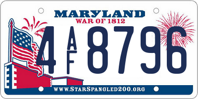 MD license plate 4AF8796