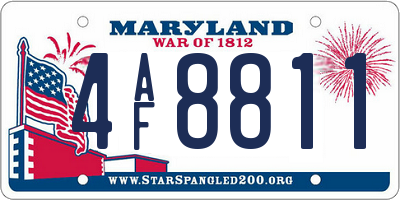 MD license plate 4AF8811