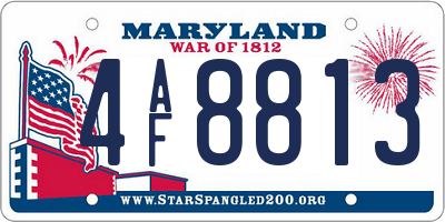 MD license plate 4AF8813