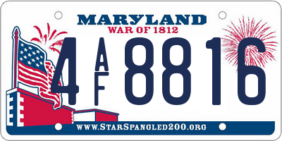 MD license plate 4AF8816
